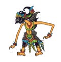 Vector illustration, modification of wayang kulit purwa, character of Gatotkaca, Generative AI