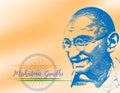 Vector illustration of Mohandas Karamchand Gandhi or mahatma gandhi who born on october 2 a birth anniversary, a great Indian