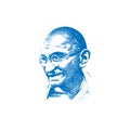 Vector illustration of Mohandas Karamchand Gandhi or mahatma gandhi who born on october 2 a birth anniversary, a great Indian Royalty Free Stock Photo