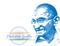 Vector illustration of Mohandas Karamchand Gandhi or mahatma gandhi who born on october 2 a birth anniversary, a great Indian