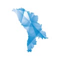 Vector illustration of Moldova map with blue colored geometric shapes Royalty Free Stock Photo