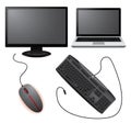 Monitor,laptop,mouse and keyboard