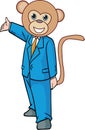 Vector illustration of a monkey businessman, Royalty Free Stock Photo