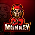 Monkey mascot esport logo design