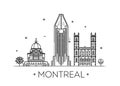 Vector illustration of Montreal city. Montreal skyline. Royalty Free Stock Photo