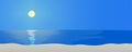 Vector illustration of the moon shining over the sea at night and the moon road background Royalty Free Stock Photo