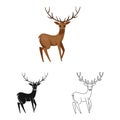 Vector illustration of moose and animal icon. Set of moose and antler stock vector illustration. Royalty Free Stock Photo