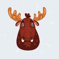 Vector illustration of moose head isolated on white background Royalty Free Stock Photo