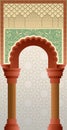 Moroccan door facade in classic color Royalty Free Stock Photo