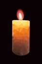 Vector illustration of mosaic candle on black