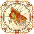 Vector illustration of mosaic gold fish. Royalty Free Stock Photo