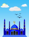 Vector illustration, mosque design in flat style
