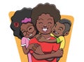 Black Mother Being Hugged by Her Children Royalty Free Stock Photo