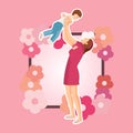 Vector illustration of Mothers Day for card, poster, banner, background