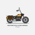 Vector motorcycle icon series chopper style Royalty Free Stock Photo