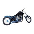 Motorcycle oldtimer chopper on white background