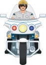 Motorcycle Cop Vector Illustration Royalty Free Stock Photo