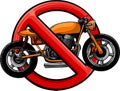 vector illustration of Motorcycle prohibition sign design