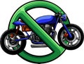 vector illustration of Motorcycle prohibition sign design