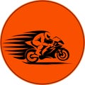 Vector illustration of motorcycle racer on sportbike Royalty Free Stock Photo