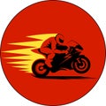 Vector illustration of motorcycle racer on sportbike Royalty Free Stock Photo