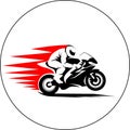 Vector illustration of motorcycle racer on sportbike Royalty Free Stock Photo