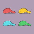 Vector illustration of multi-colored baseball caps