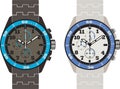 Vector illustration multi functional metal wristwatch