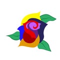 vector illustration of multicolored flower. drawing of a bright rosie
