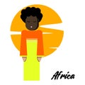 Vector illustration of multicultural national people, people on planet earth. African. People of different nationalities Royalty Free Stock Photo