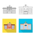 Vector illustration of municipal and center icon. Collection of municipal and estate stock vector illustration. Royalty Free Stock Photo