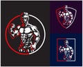 Muscular Body Builder Logo Icon Royalty Free Stock Photo