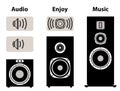 Audio equipment with volume symbol. Speaker and speaker driver Royalty Free Stock Photo