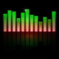 Vector illustration of music equalizer bars on Royalty Free Stock Photo