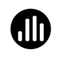 Vector Illustration of Music Equalizer. Music Volume Equalizer icon flat. Player icon. Voice icon. Black and white icon Royalty Free Stock Photo