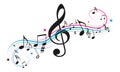 Music notes, musical notes with stars Royalty Free Stock Photo