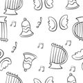 Vector illustration of music theme doodles Royalty Free Stock Photo