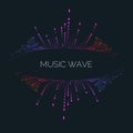 Vector illustration of music wave in the form of the equalizer Royalty Free Stock Photo