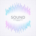 Vector illustration of music wave in the form of the equalizer Royalty Free Stock Photo