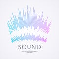 Vector illustration of music wave in the form of the equalizer Royalty Free Stock Photo