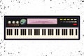 Vector illustration. Musical flat background. piano ,Keyboard