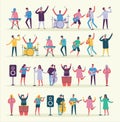 Vector illustration of musicians in a flat style Royalty Free Stock Photo