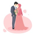 Vector illustration of a Muslim couples marriage