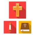 Vector design of muslim and items icon. Set of muslim and candle stock symbol for web.