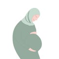 Vector illustration of a muslim pregnant woman