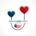 National American Heart Month observed in February Royalty Free Stock Photo