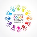 Vector illustration of National Color Therapy Month observed in March