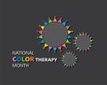 Vector illustration of National Color Therapy Month observed in March