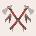 Vector illustration of native American indian tomahawks