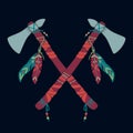 Vector illustration of native American indian tomahawks